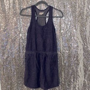 Denim Looking Drawstring Racerback Dress
